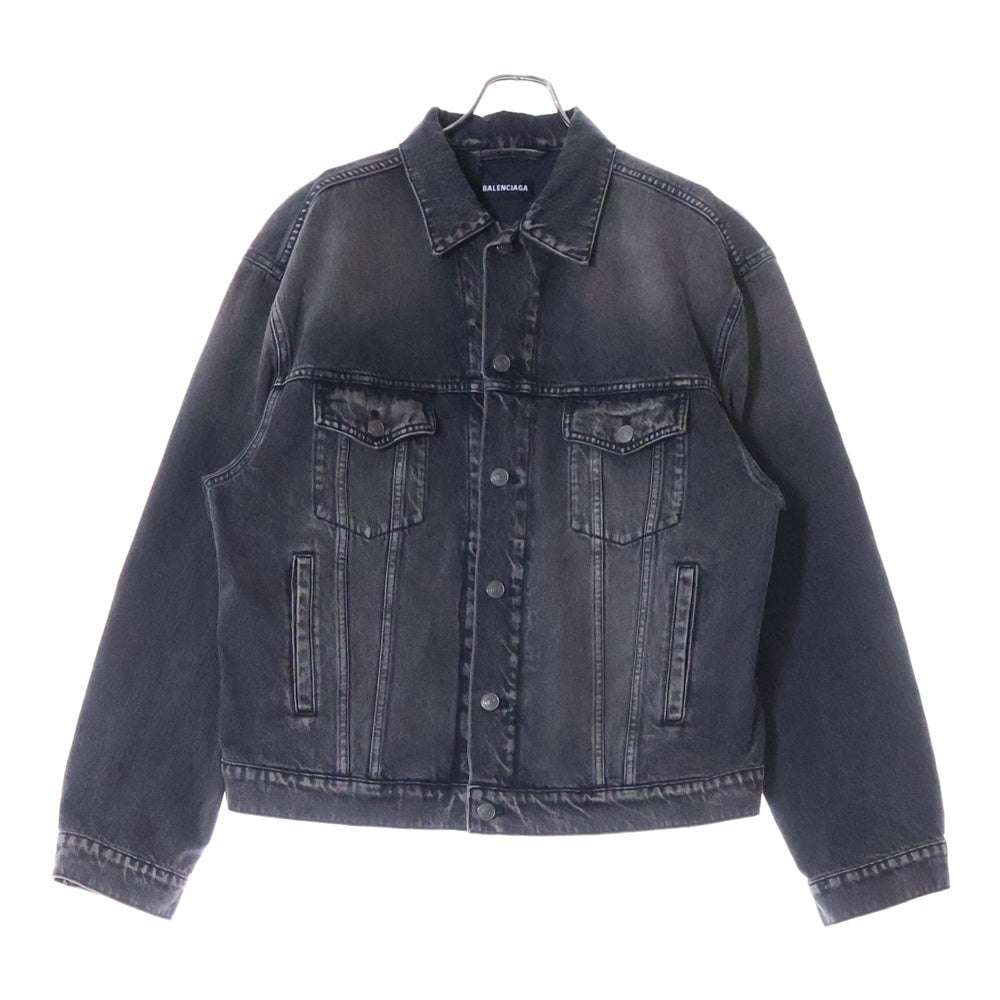 BALENCIAGA(バレンシアガ) Notre Dame Denim Jacket ノートルダム パックプリント デニムジャケット ブラック 646921 TBP47