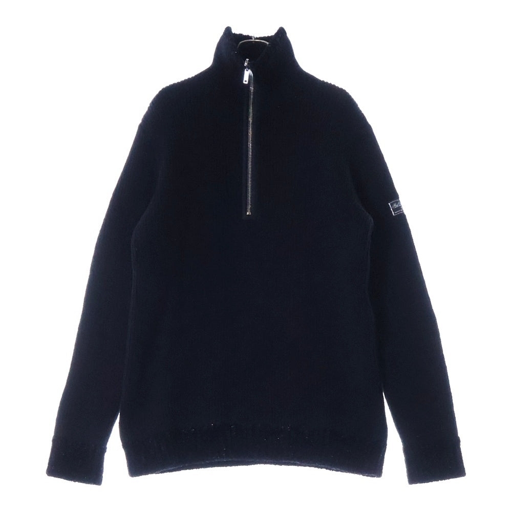 RAF SIMONS(ラフシモンズ) 22AW Reversible Fisherman Sweater ハーフジップ フィッシャーマン ニットセーター ブラック 222-841