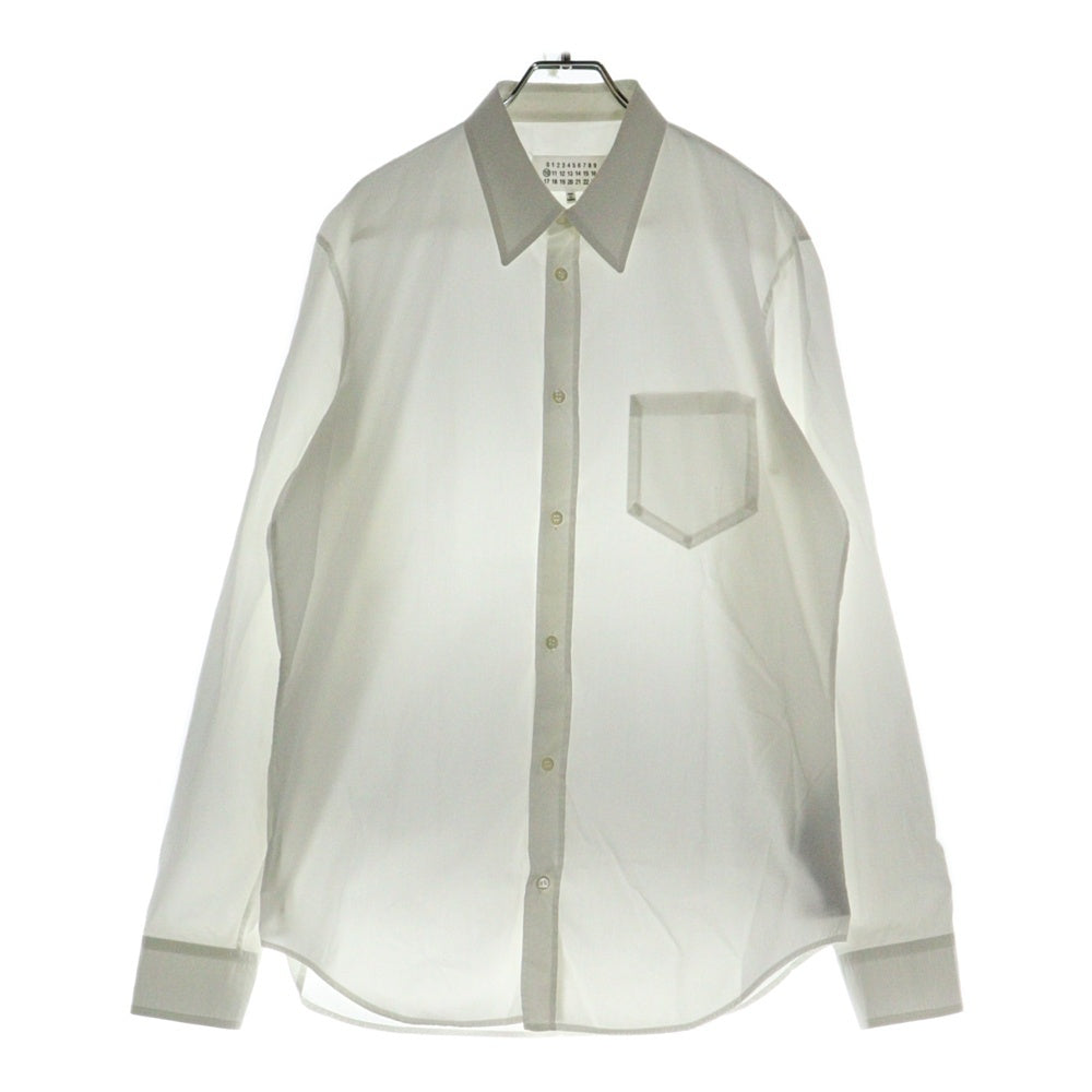 Maison Margiela 10(メゾン マルジェラ) 20AW SLIM FIT POPLIN SHIRT ガーメントダイ コットンポプリン スリム 長袖シャツ ホワイト S50DL0393 S39545