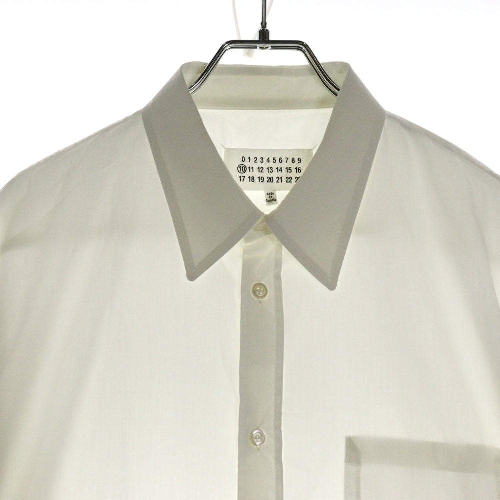 Maison Margiela 10(メゾン マルジェラ) 20AW SLIM FIT POPLIN SHIRT ガーメントダイ コットンポプリン スリム 長袖シャツ ホワイト S50DL0393 S39545