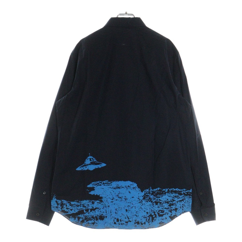 VALENTINO(ヴァレンティノ) ×UNDERCOVER UFO TIME TRAVELER アンダーカバー グラフィックプリント コットン 長袖シャツ ブラック SV0AB7655MJ