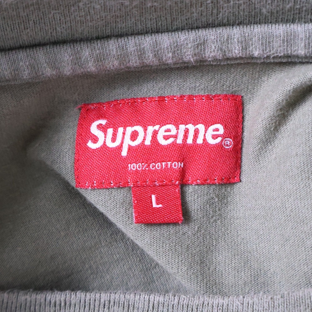 SUPREME(シュプリーム) 20AW Woven Label L/S Top ウーブンラベル 長袖Tシャツ カーキ