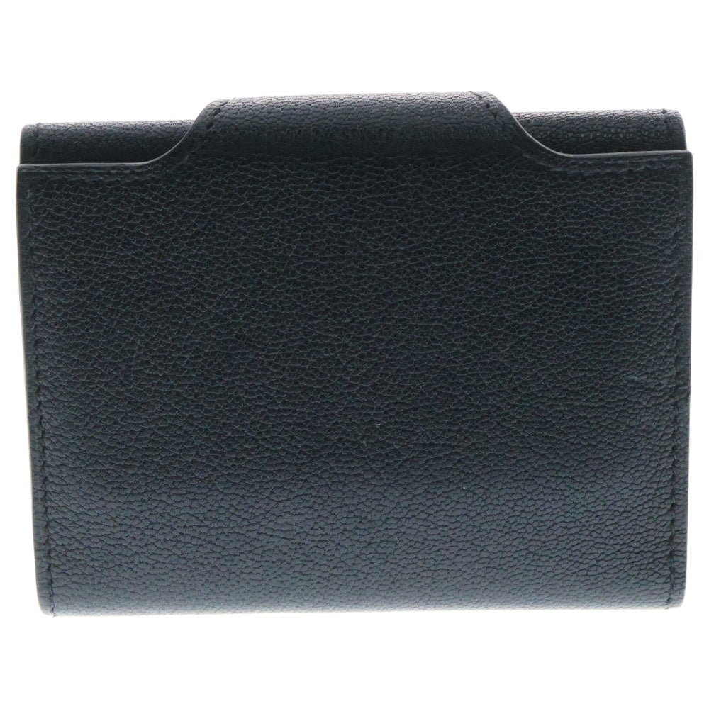 HERMES(エルメス) イリアード コンパクト レザーコンパクトウォレット 三つ折り財布 ブラック B刻印