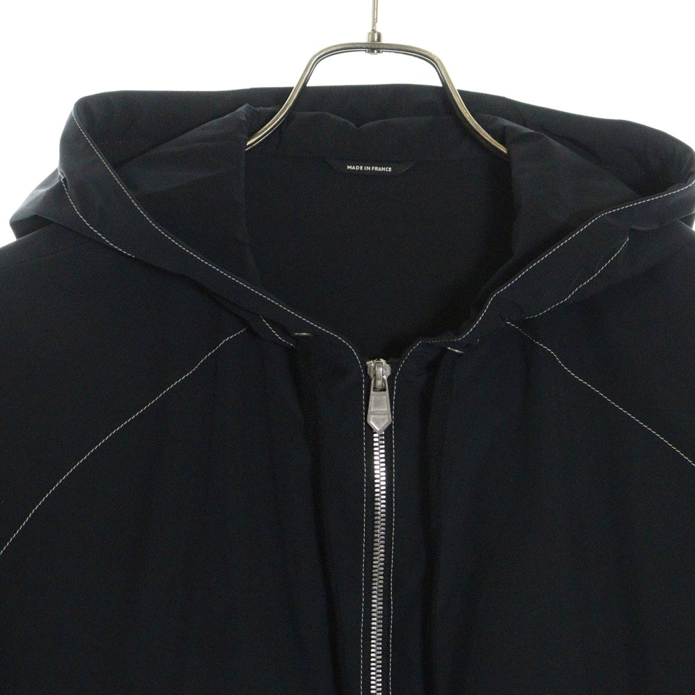 HERMES(エルメス) 23AW ジップアップ パイピング ナイロン フーデッドジャケット ブラック