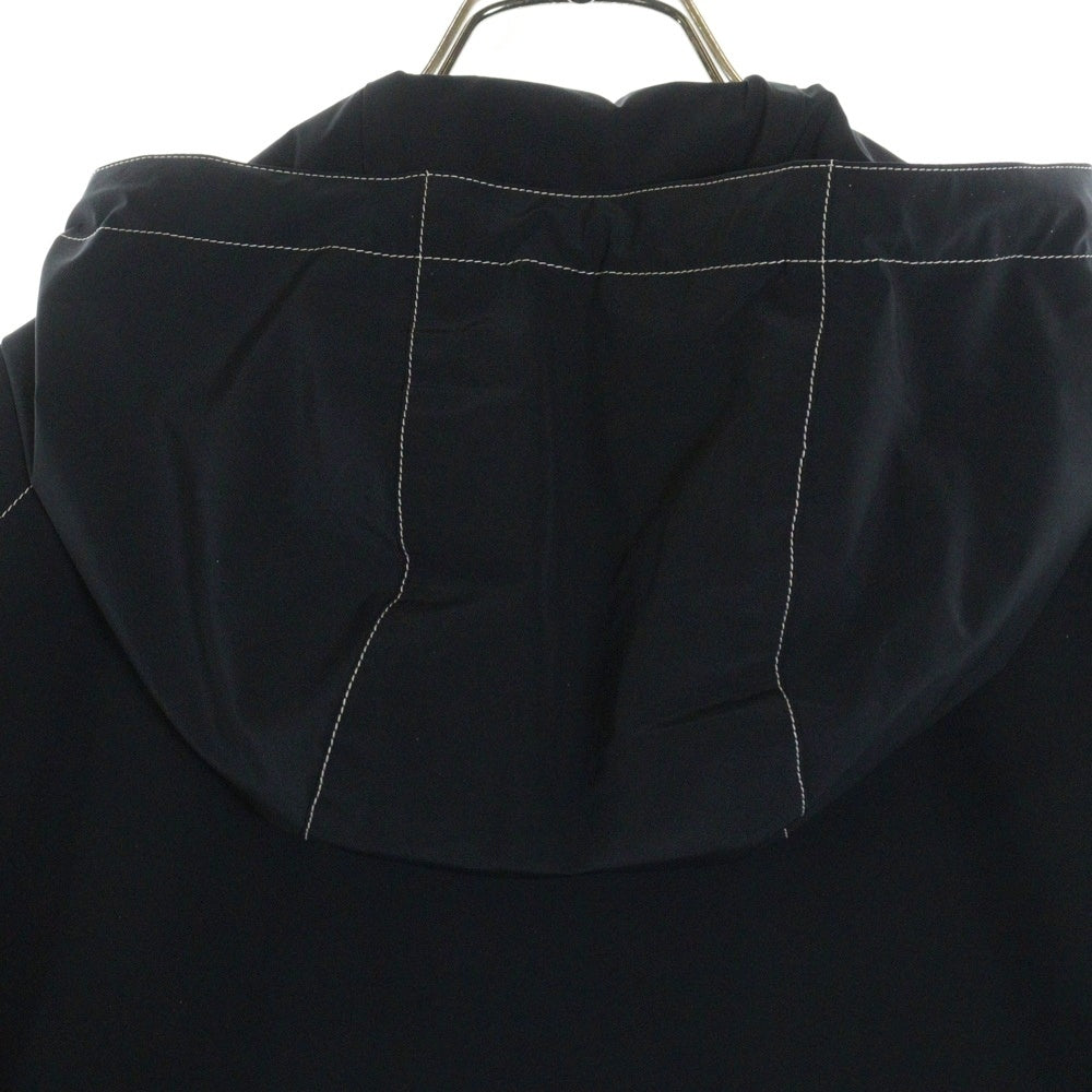 HERMES(エルメス) 23AW ジップアップ パイピング ナイロン フーデッドジャケット ブラック