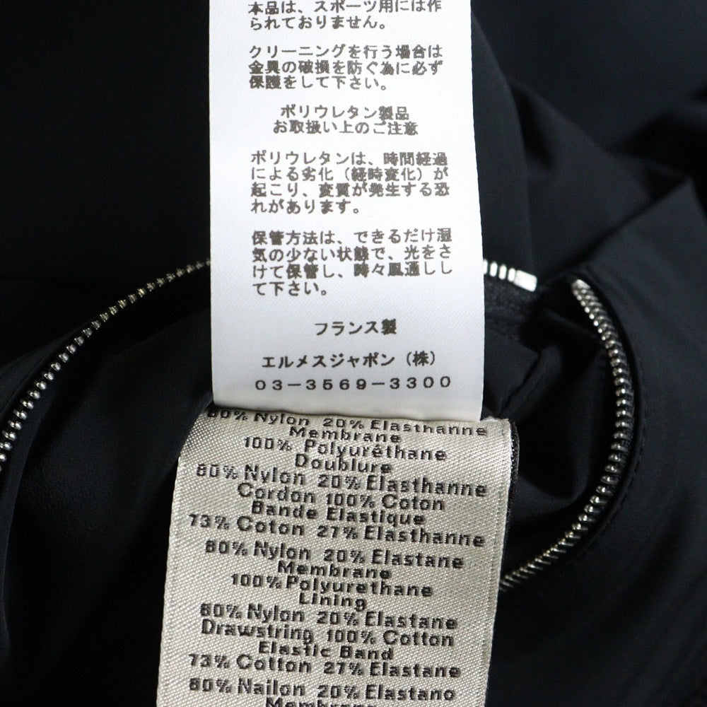 HERMES(エルメス) 23AW ジップアップ パイピング ナイロン フーデッドジャケット ブラック
