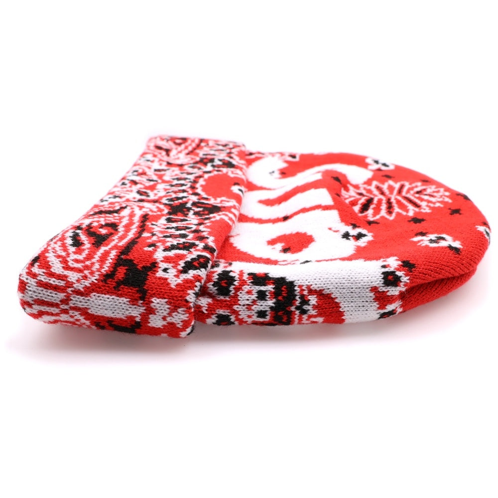 SUPREME(シュプリーム) 24AW Bandana Big Logo Beanie バンダナ ビッグボックスロゴ ビーニー ニットキャップ 帽子 レッド