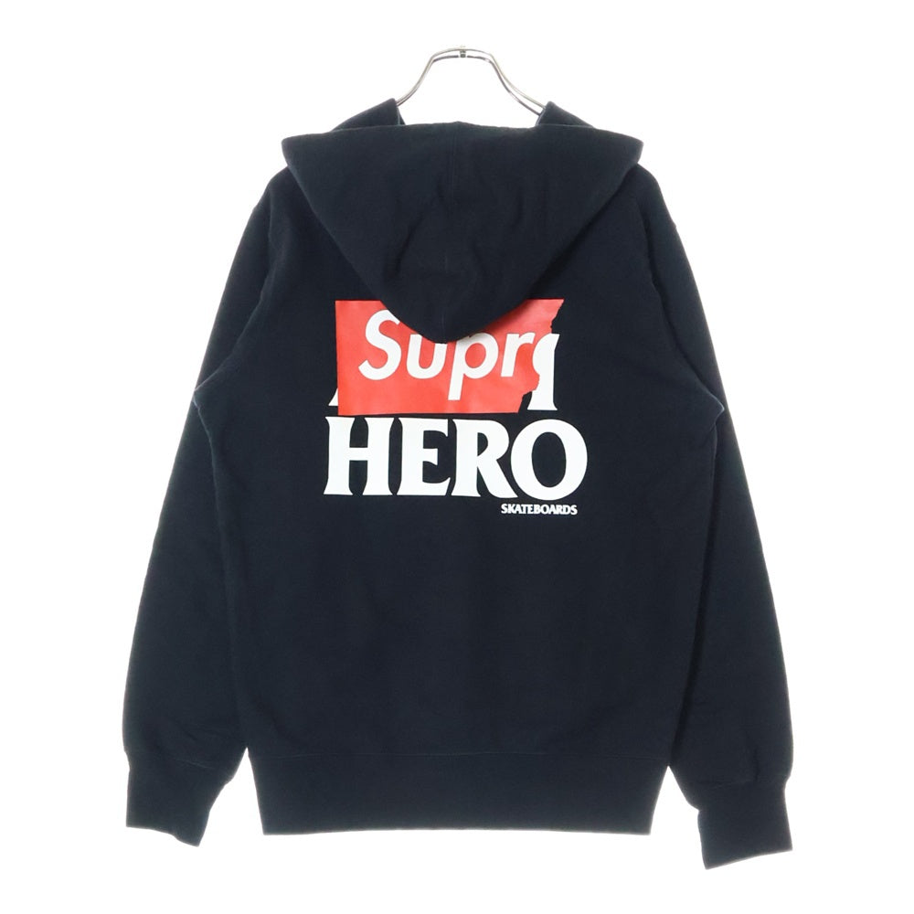 SUPREME(シュプリーム) 14SS ×ANTI HERO Zip Up Hoodie Sweat Shirt アンタイヒーロー ジップアップ スウェットパーカー フーディ ブラック