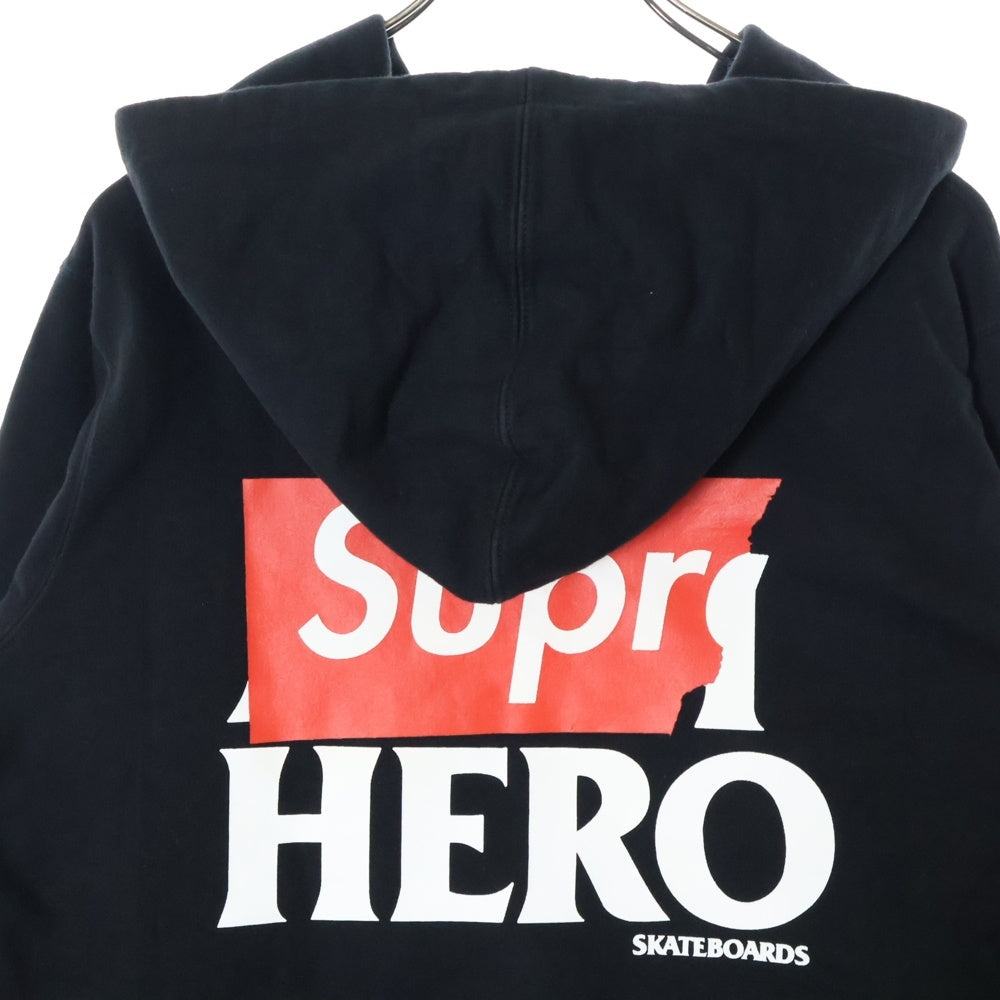 SUPREME(シュプリーム) 14SS ×ANTI HERO Zip Up Hoodie Sweat Shirt アンタイヒーロー ジップアップ スウェットパーカー フーディ ブラック