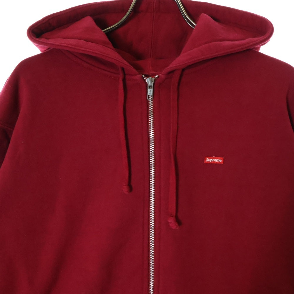 SUPREME(シュプリーム) 17SS Small Box Logo Zip Up Hooded Sweatshirt スモールボックスロゴ ジップアップパーカー フーディ ワインレッド