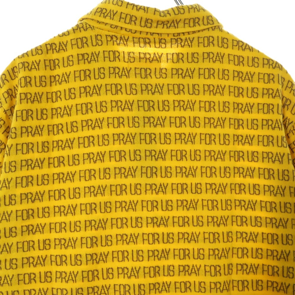 SUPREME(シュプリーム) 18SS Pray For Us Jacquard Polo ジャガード 総柄 半袖ポロシャツ イエロー