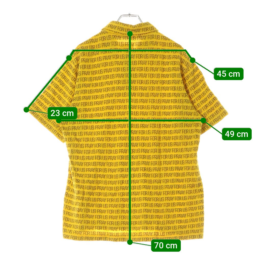 SUPREME(シュプリーム) 18SS Pray For Us Jacquard Polo ジャガード 総柄 半袖ポロシャツ イエロー