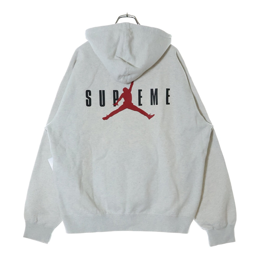 SUPREME(シュプリーム) 24AW ×Jordan Hooded Sweatshirt ジョーダン ロゴエンブロイダリー プルオーバーパーカー スウェットフーディ グレー