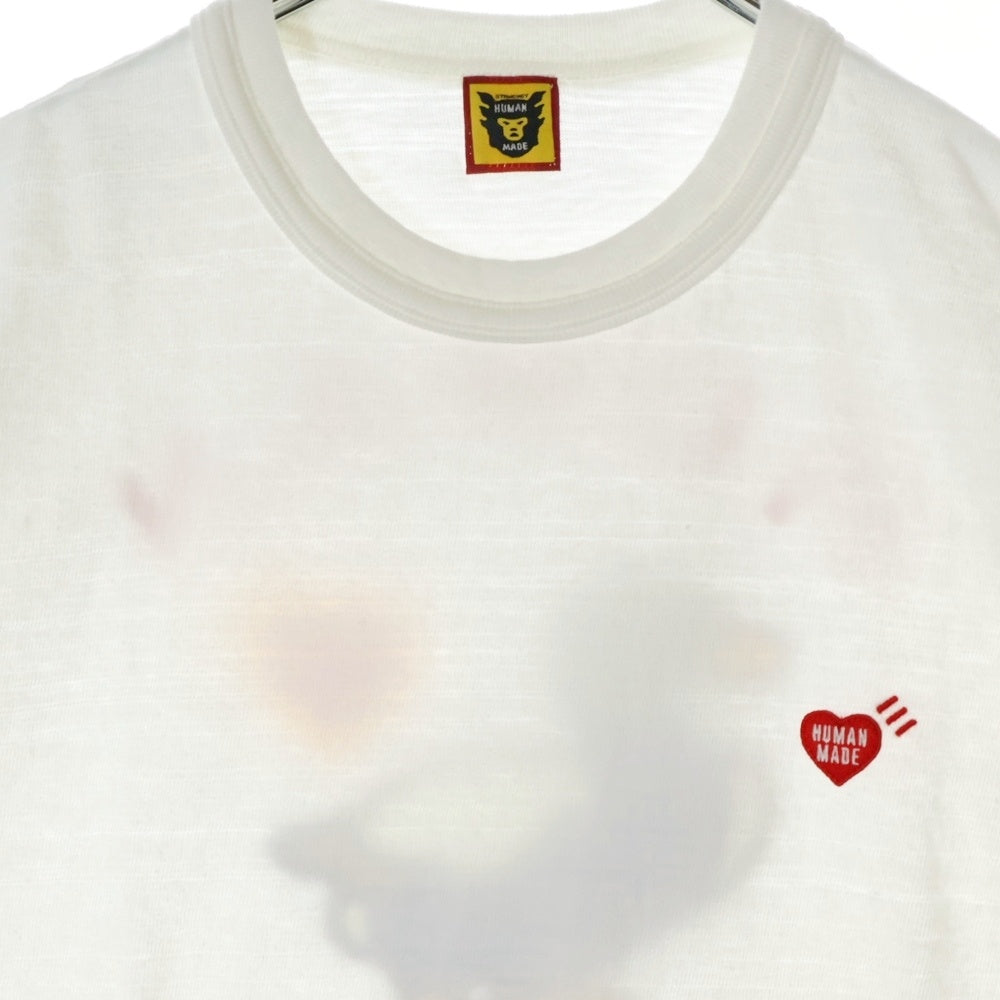 HUMAN MADE(ヒューマンメイド) 24AW GRAPHIC T-SHIRT DUCK グラフィック ダックプリント 鴨 半袖Tシャツ ホワイト HM28TE002