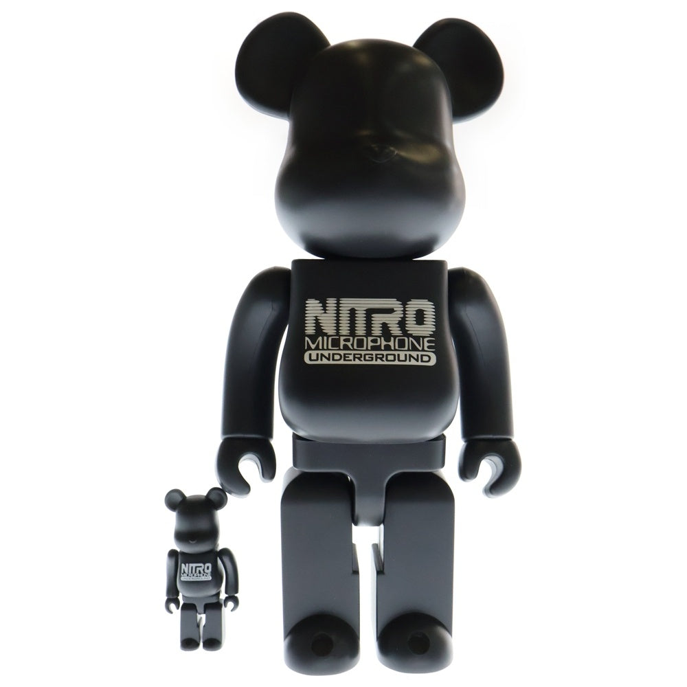 MEDICOM TOY(メディコムトイ) BE@RBRICK NITRO MICROPHONE UNDERGROUND 100%&400% ベアブリック ニトロマイクロフォンアンダーグランド フィギュア 人形 ブラック
