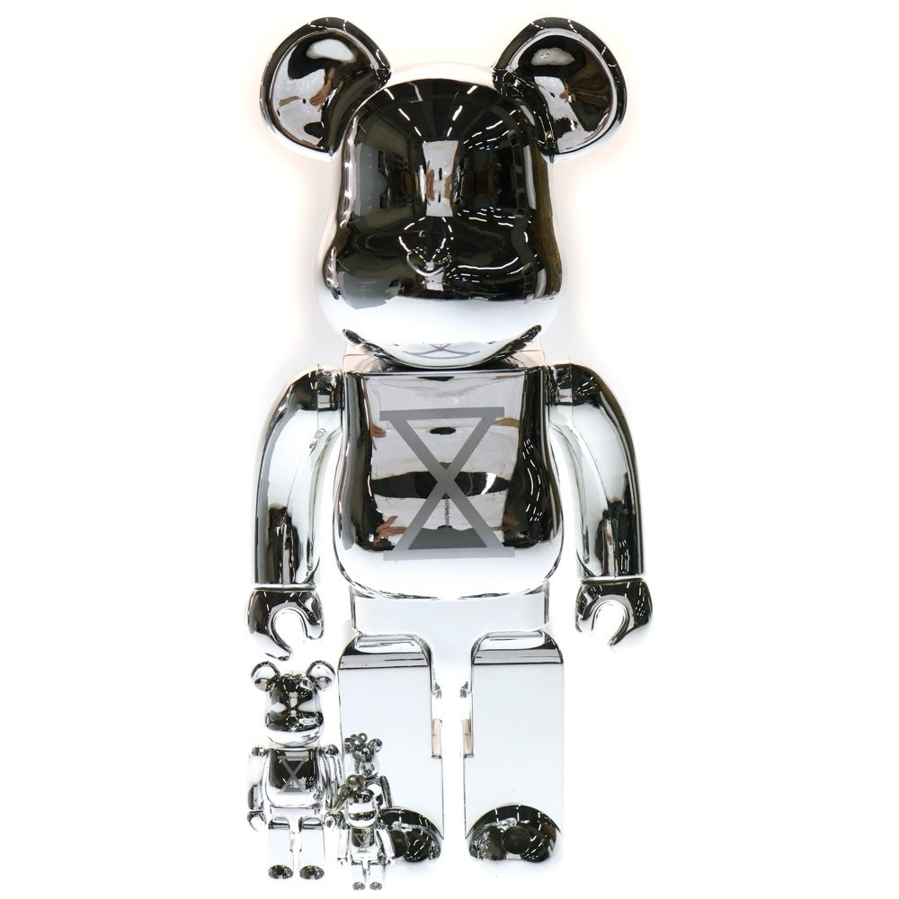 MEDICOM TOY(メディコムトイ) 10周年記念 BE＠RBRICK STAPLE 50%&100%&400% SET ベアブリック ステイプル フィギュア 人形 シルバー