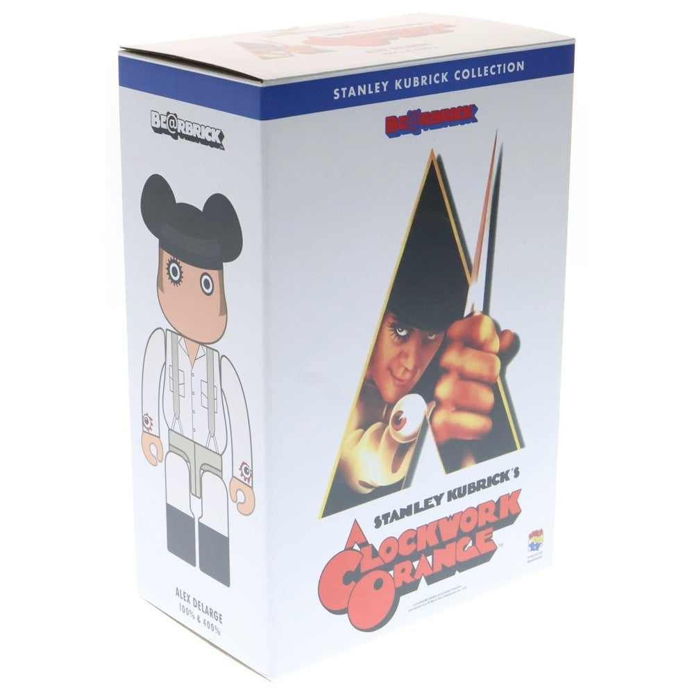 MEDICOM TOY(メディコムトイ) BE＠RBRICK ALEX A CLOCKWORK ORANGE 100%&400% Set ベアブリック アレックス 時計じかけのオレンジ フィギュア 人形 ホワイト/ブラック