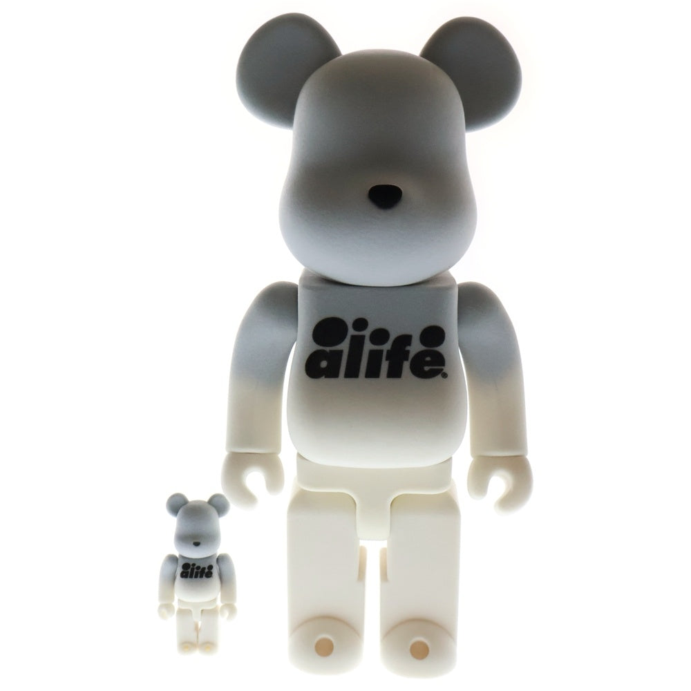 MEDICOM TOY(メディコムトイ) BE@RBRICK ALIFE 400%&100% ベアブリック エーライフ スエード 人形 フィギュア グレー/ホワイト