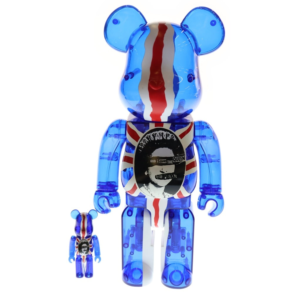 MEDICOM TOY(メディコムトイ) BE@RBRICK SEX PISTOLS GOD SAVE THE QUEEN 400%&100% ベアブリック セックスピストルズ ゴッド セイヴ ザ クイーン 人形 フィギュア クリアブルー