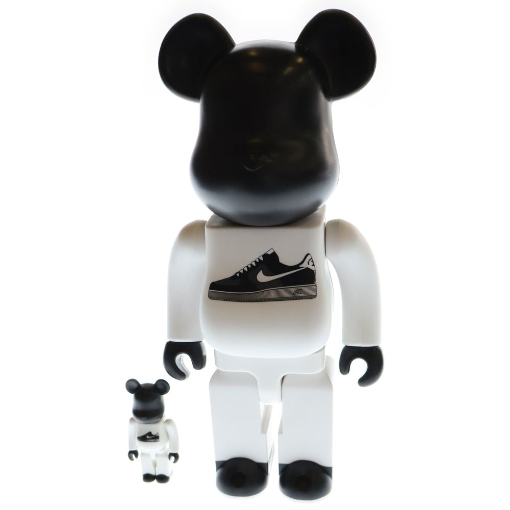 MEDICOM TOY(メディコムトイ) BE@RBRICK NIKE LUNAR FORCE 1 400%&100% ベアブリック ナイキ ルナフォース1 AIR FORCE 1 30周年記念 人形 フィギュア ブラック/ホワイト