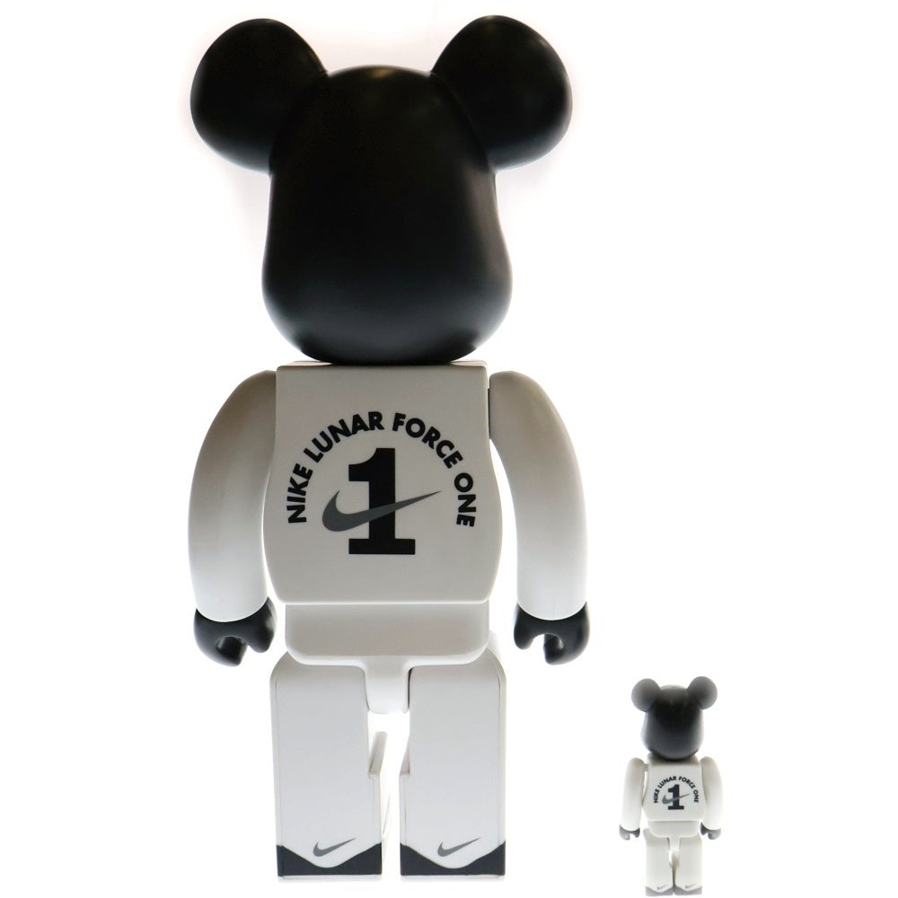 MEDICOM TOY(メディコムトイ) BE@RBRICK NIKE LUNAR FORCE 1 400%&100% ベアブリック ナイキ ルナフォース1 AIR FORCE 1 30周年記念 人形 フィギュア ブラック/ホワイト