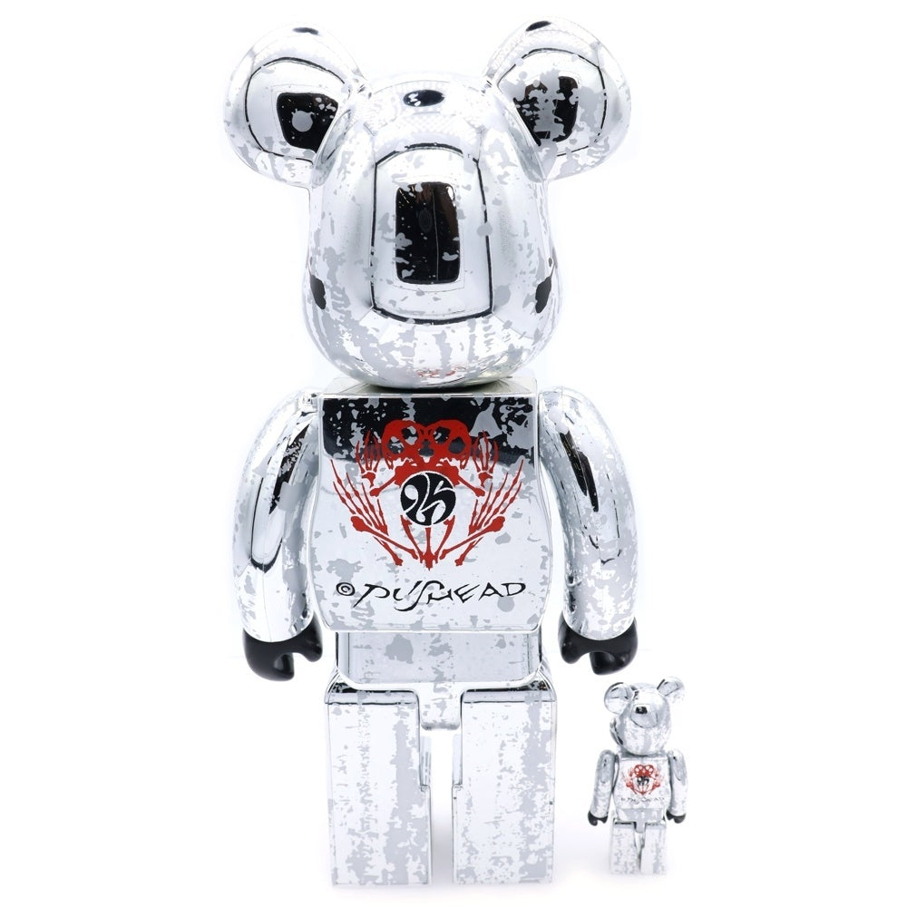 MEDICOM TOY(メディコムトイ) BE@RBRICK PUSHEAD SILVER ANNIVERSARY 100%&400% プッシード シルバーアニバーサリー フィギュア 人形 シルバー