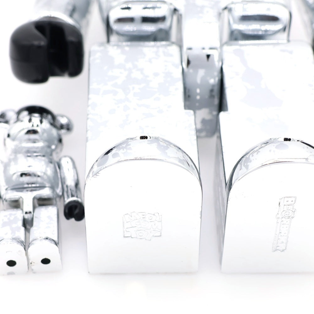 MEDICOM TOY(メディコムトイ) BE@RBRICK PUSHEAD SILVER ANNIVERSARY 100%&400% プッシード シルバーアニバーサリー フィギュア 人形 シルバー