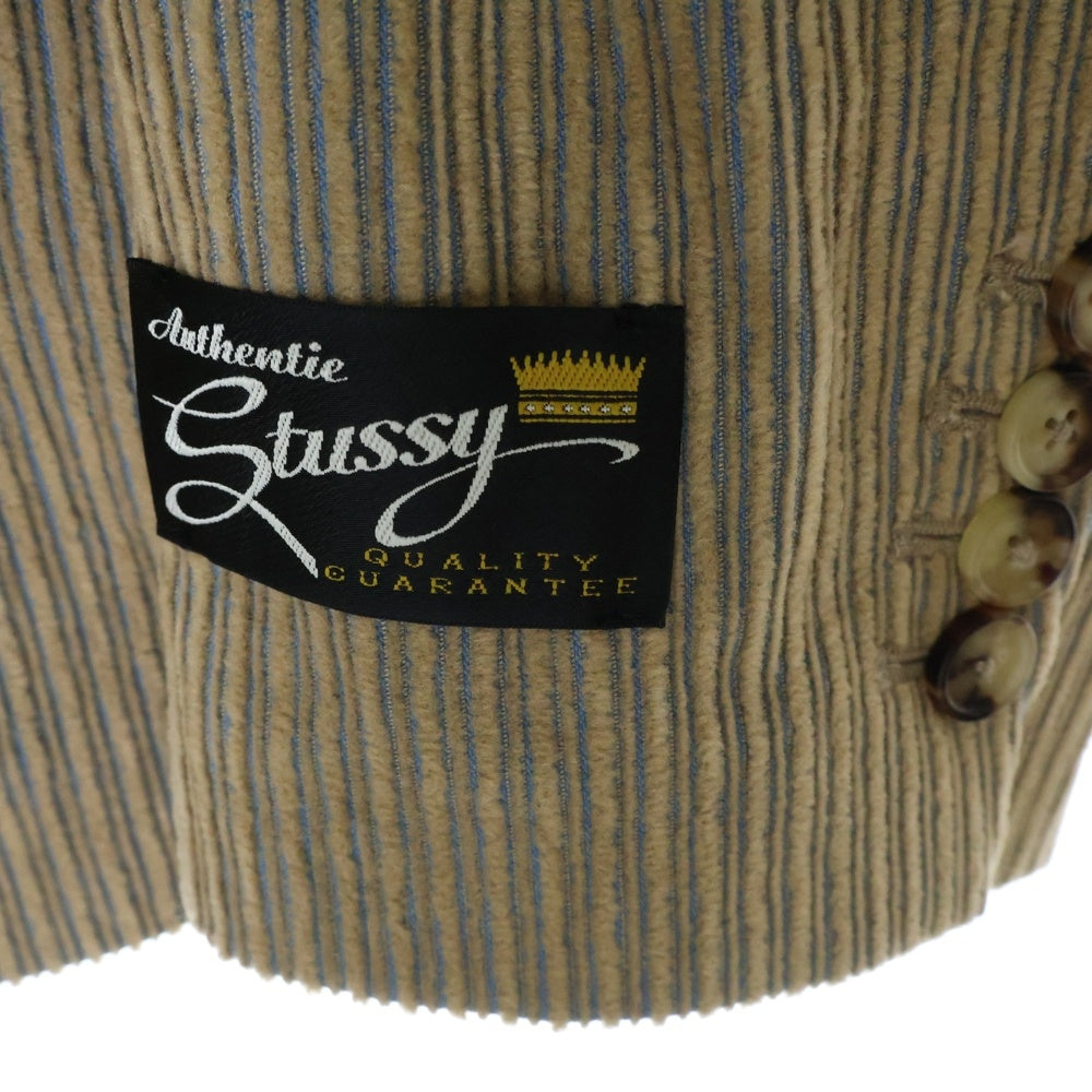 STUSSY(ステューシー) 23AW MIX WALE CORDUROY DOUBLE BREASTED BLAZER ミックスウェール コーデュロイロイ ダブルブレステッド ブレザー 6B テーラードジャケット ベージュ/ブルー