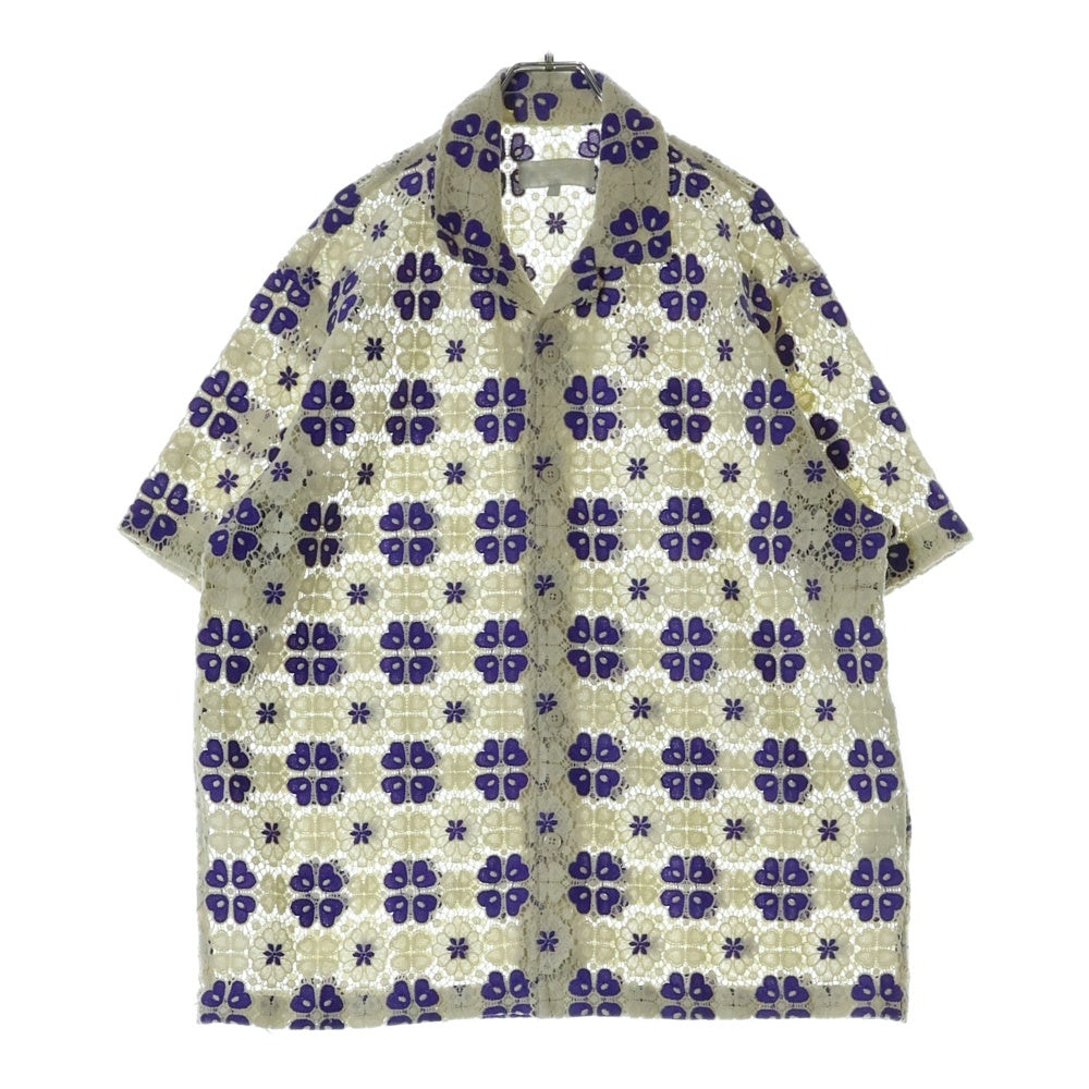 KITH(キス) 24SS ADONIS CAMP COLLAR SHORT SLEEVE SHIRT アドニス キャンプカラー フラワー総柄 レース ショートスリーブ 半袖シャツ 24-051-060-0028-2-0
