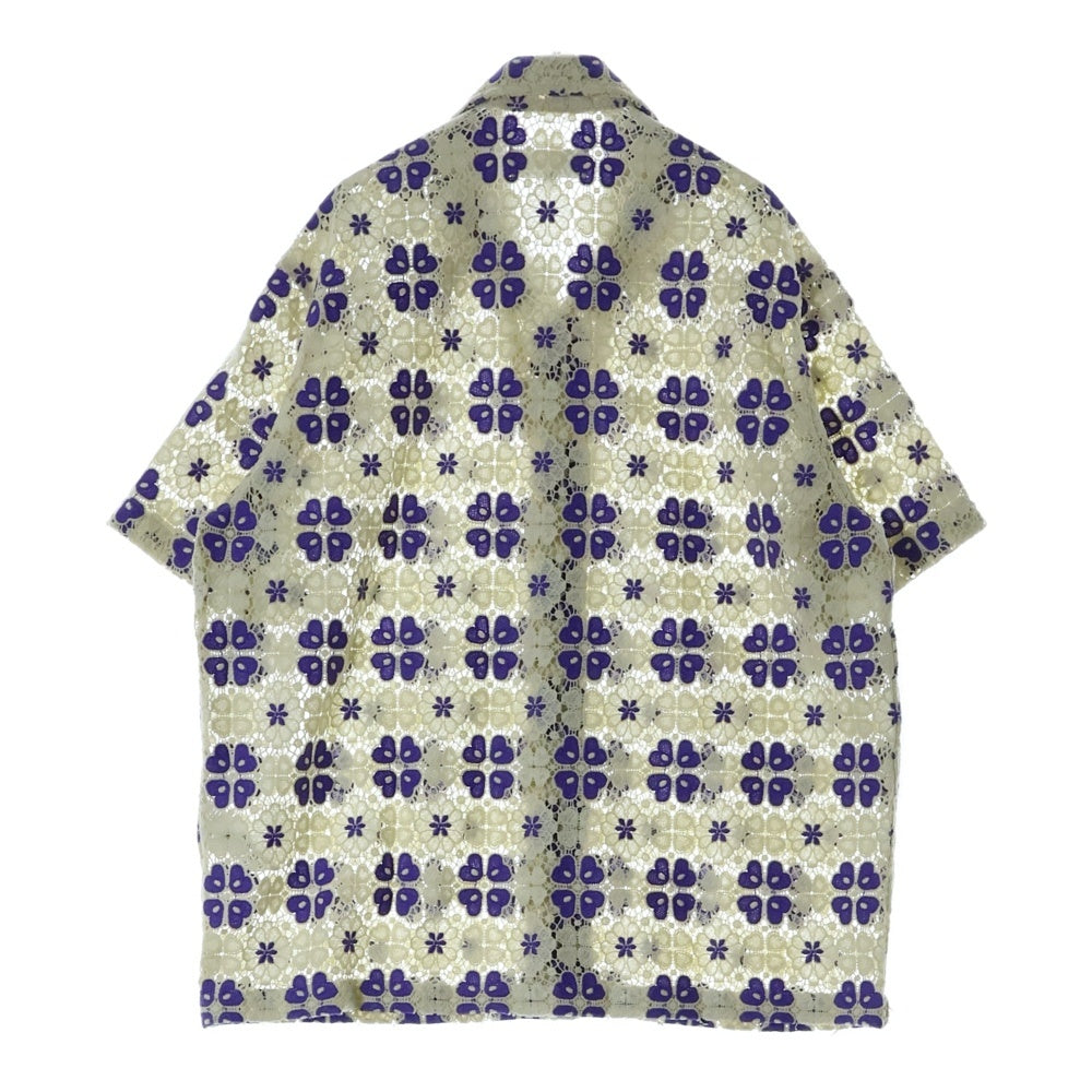 KITH(キス) 24SS ADONIS CAMP COLLAR SHORT SLEEVE SHIRT アドニス キャンプカラー フラワー総柄 レース ショートスリーブ 半袖シャツ 24-051-060-0028-2-0