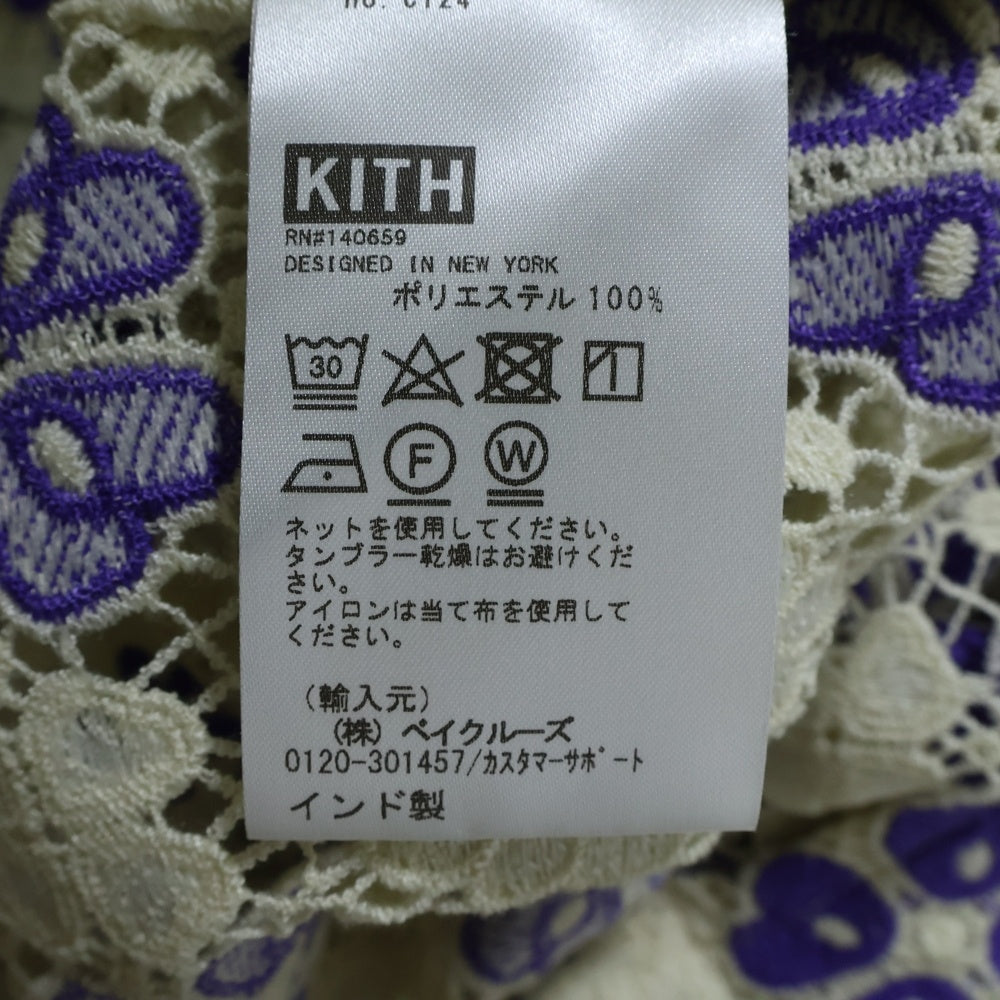 KITH(キス) 24SS ADONIS CAMP COLLAR SHORT SLEEVE SHIRT アドニス キャンプカラー フラワー総柄 レース ショートスリーブ 半袖シャツ 24-051-060-0028-2-0