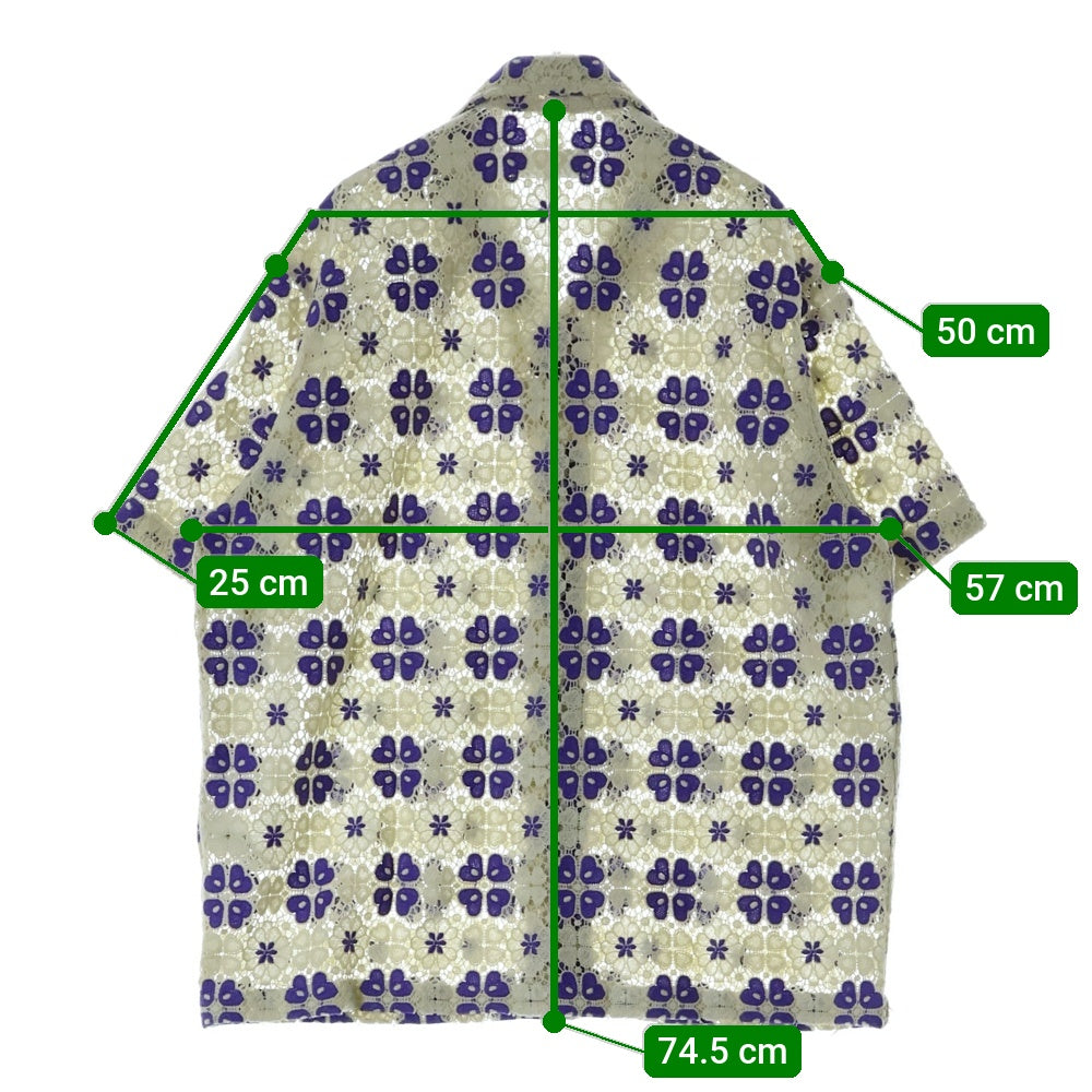 KITH(キス) 24SS ADONIS CAMP COLLAR SHORT SLEEVE SHIRT アドニス キャンプカラー フラワー総柄 レース ショートスリーブ 半袖シャツ 24-051-060-0028-2-0