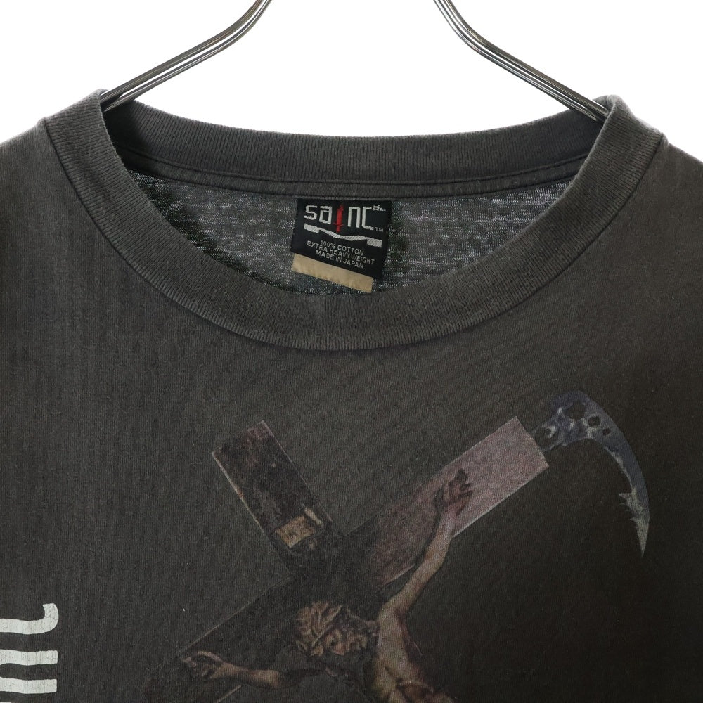 SAINT MICHAEL(セントマイケル) 22SS TEE ANCHOR アンカープリント クルーネック半袖Tシャツカットソー チャコールグレー SM-S22-0000-009