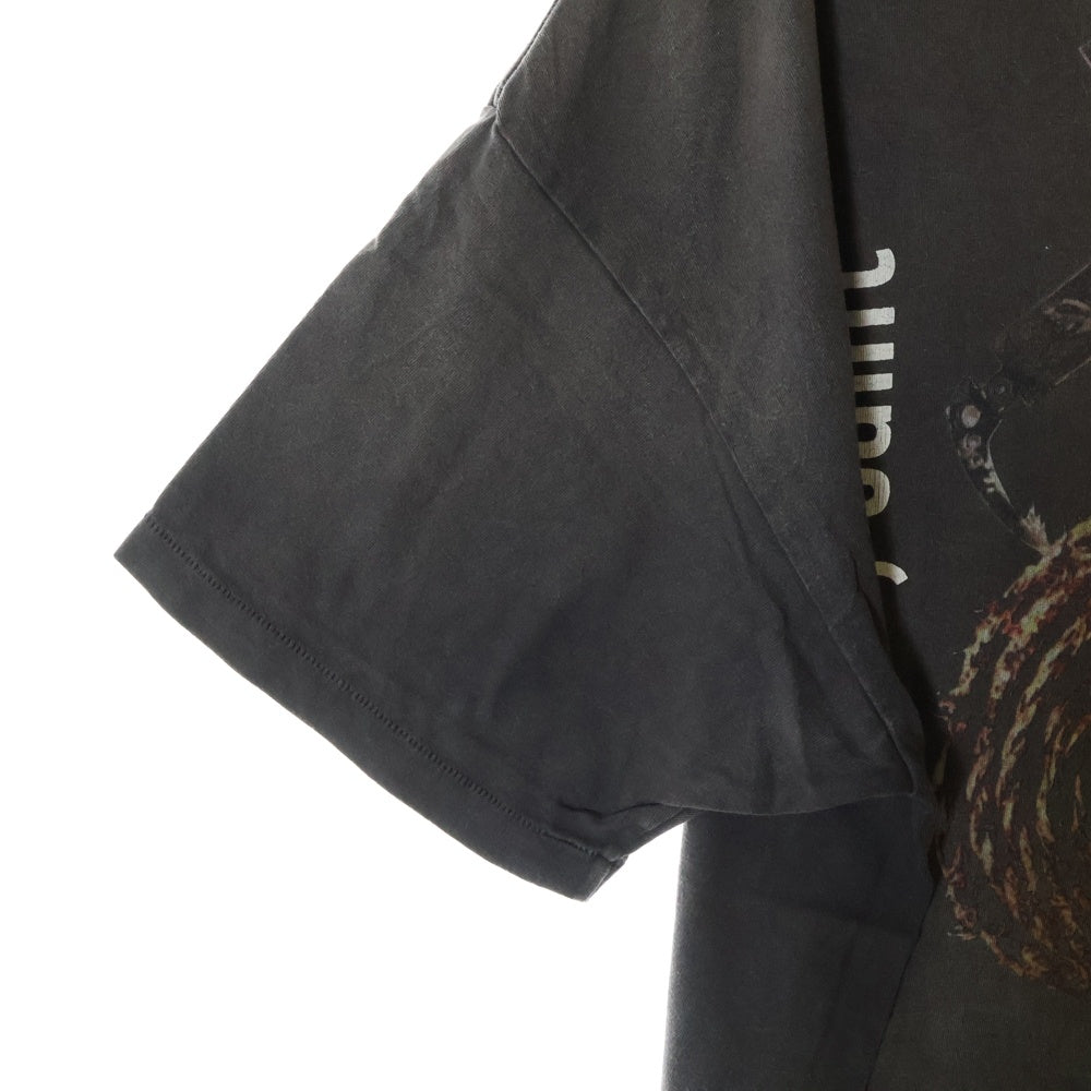 SAINT MICHAEL(セントマイケル) 22SS TEE ANCHOR アンカープリント クルーネック半袖Tシャツカットソー チャコールグレー SM-S22-0000-009