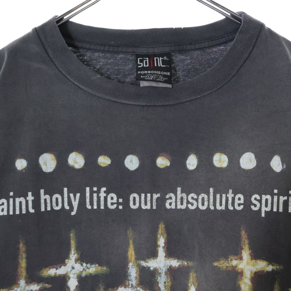 SAINT MICHAEL(セントマイケル) 23AW ×FORSOMEONE GOD PRINT S/S TEE フォーサムワン ゴッド プリント クルーネック 半袖Tシャツ カットソー チャコールグレー SM-A23-0000-C09