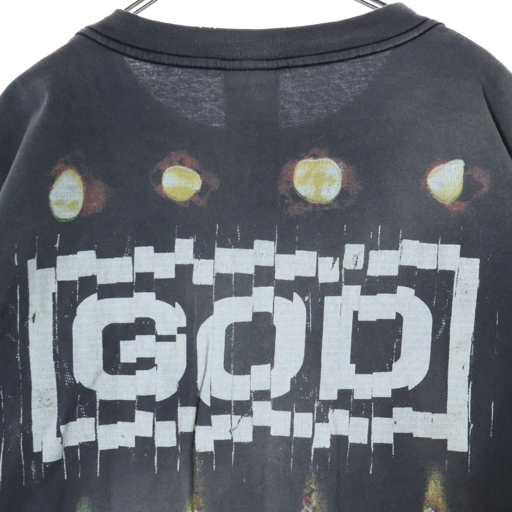 SAINT MICHAEL(セントマイケル) 23AW ×FORSOMEONE GOD PRINT S/S TEE フォーサムワン ゴッド プリント クルーネック 半袖Tシャツ カットソー チャコールグレー SM-A23-0000-C09