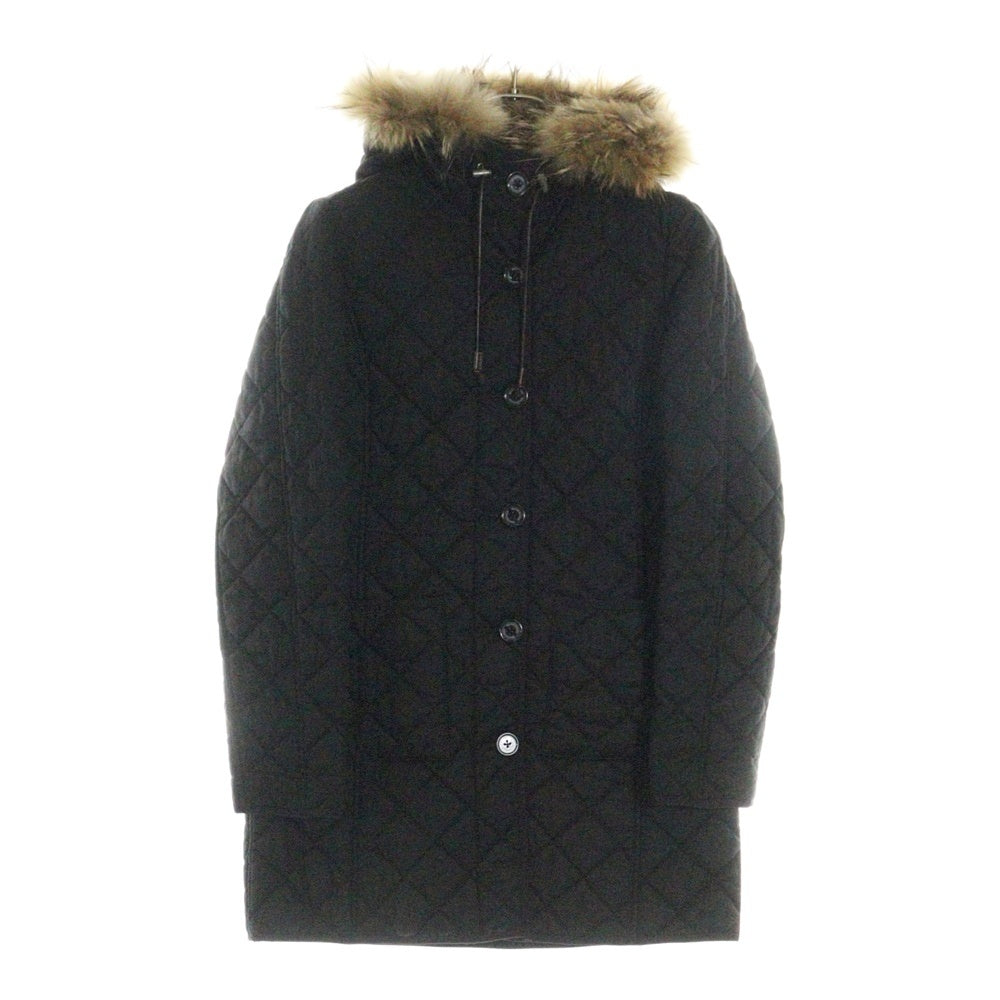 MACKINTOSH PHILOSOPHY(マッキントッシュフィロソフィー) ファーフーデッド キルティング 中綿 コート ブラック レディース MNJ07-660-09