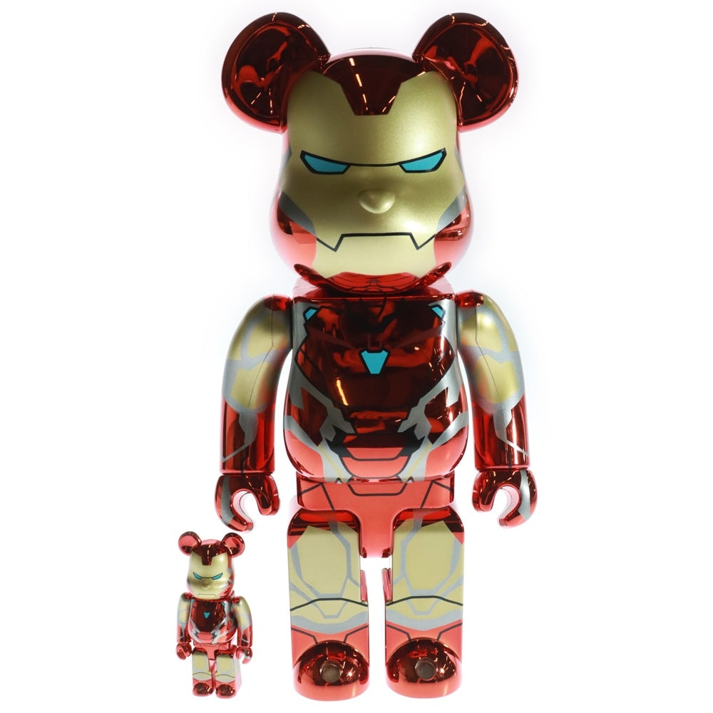 MEDICOM TOY(メディコムトイ) BE@RBRICK WORLD WIDE TOUR 3 IRON MAN MARK85 CHROME 100% & 400 ベアブリック ワールド ワイド ツアー3 アイアンマン マーク85 クローム 2体セット フィギュア