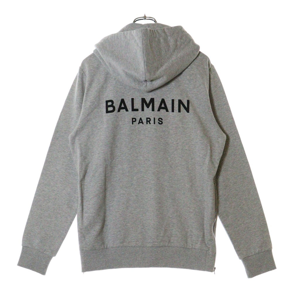 BALMAIN(バルマン) Back Logo Side Zip Parka バックロゴ サイドジップ スウェットパーカー グレー WH1JR010