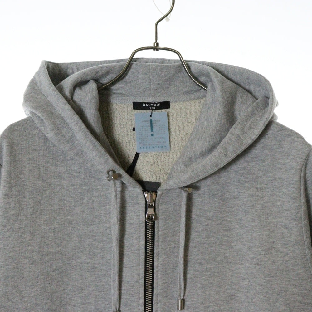 BALMAIN(バルマン) Back Logo Side Zip Parka バックロゴ サイドジップ スウェットパーカー グレー WH1JR010