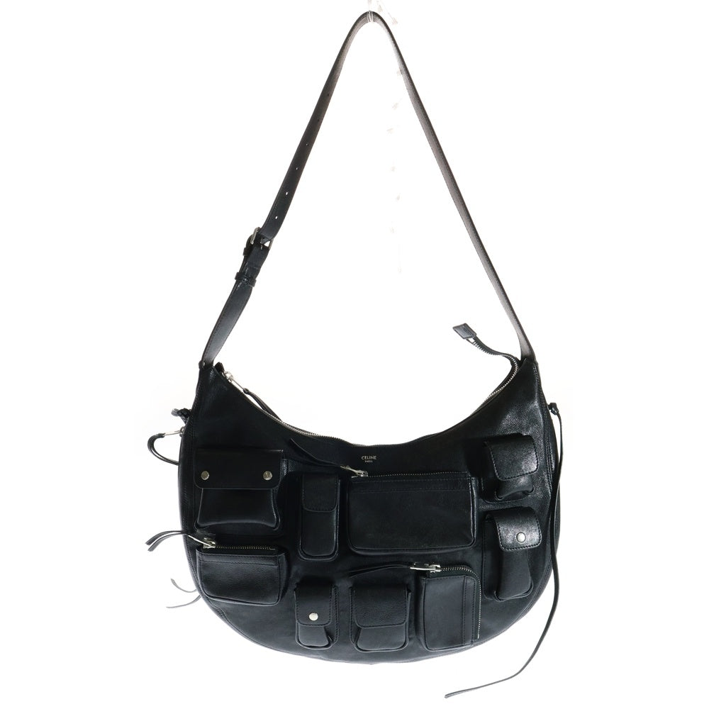 CELINE(セリーヌ) Multi Pocket Leather Shoulder Bag マルチポケット レザーショルダーバッグ ブラック