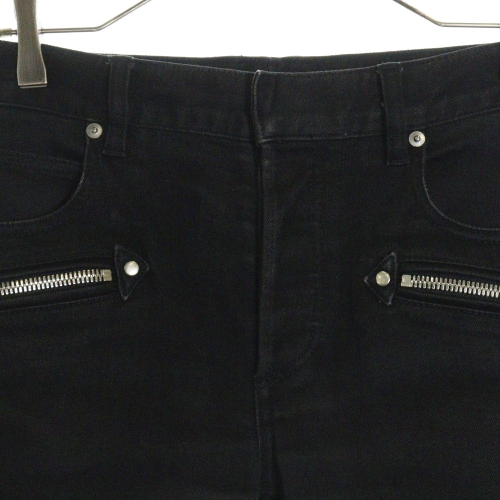 BALMAIN(バルマン) バイカー 蛇腹 スキニーデニムパンツ ブラック