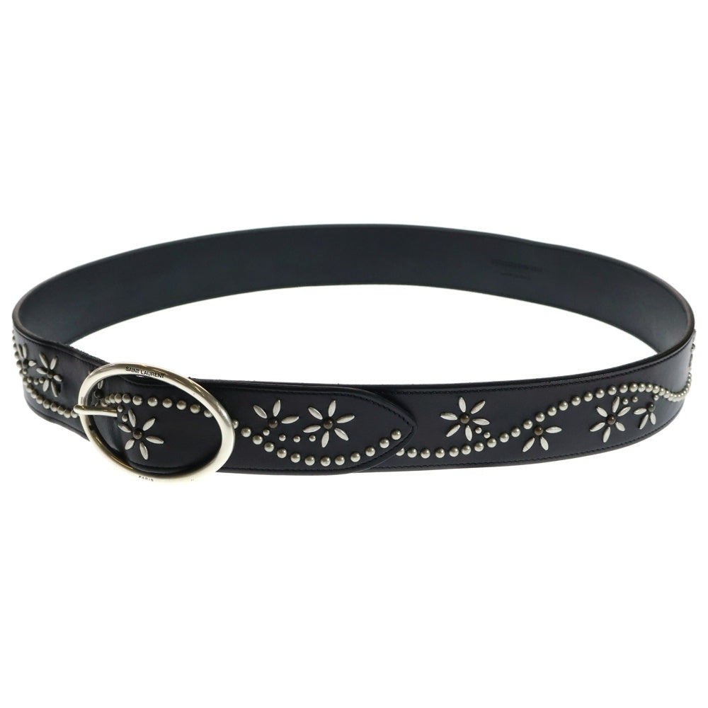 SAINT LAURENT PARIS(サンローランパリ) スタッズ レザーベルト ブラック GRZ555700