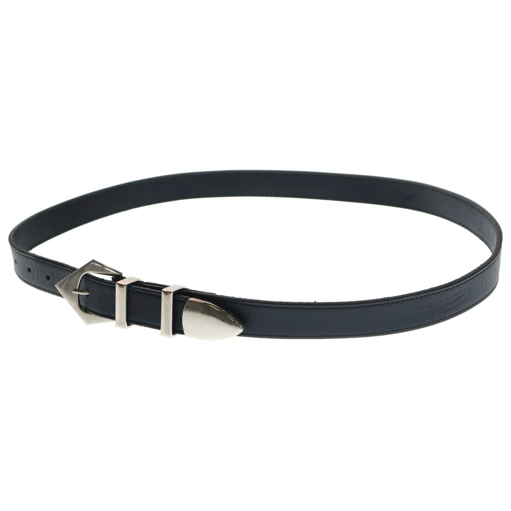 CELINE(セリーヌ) 23SS ミディアム カーフスキン ウエスタン レザー ベルト ブラック/シルバー 45BBU3ACI.38SI.95