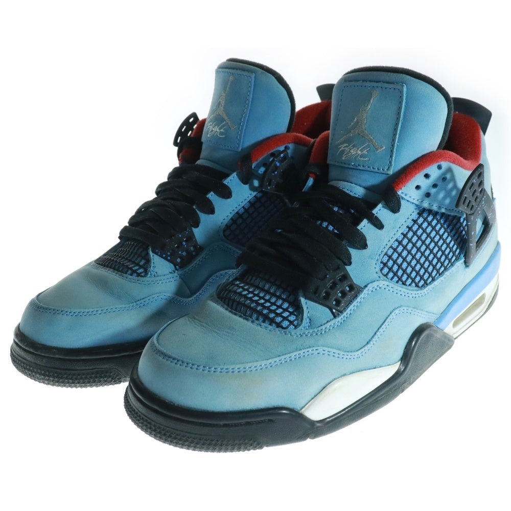 NIKE(ナイキ) ×TRAVIS SCOTT AIR JORDAN 4 トラヴィススコット エアジョーダン4 レトロ カクタスジャック ハイカットスニーカー ブルー US9.5/27.5cm 308497-406
