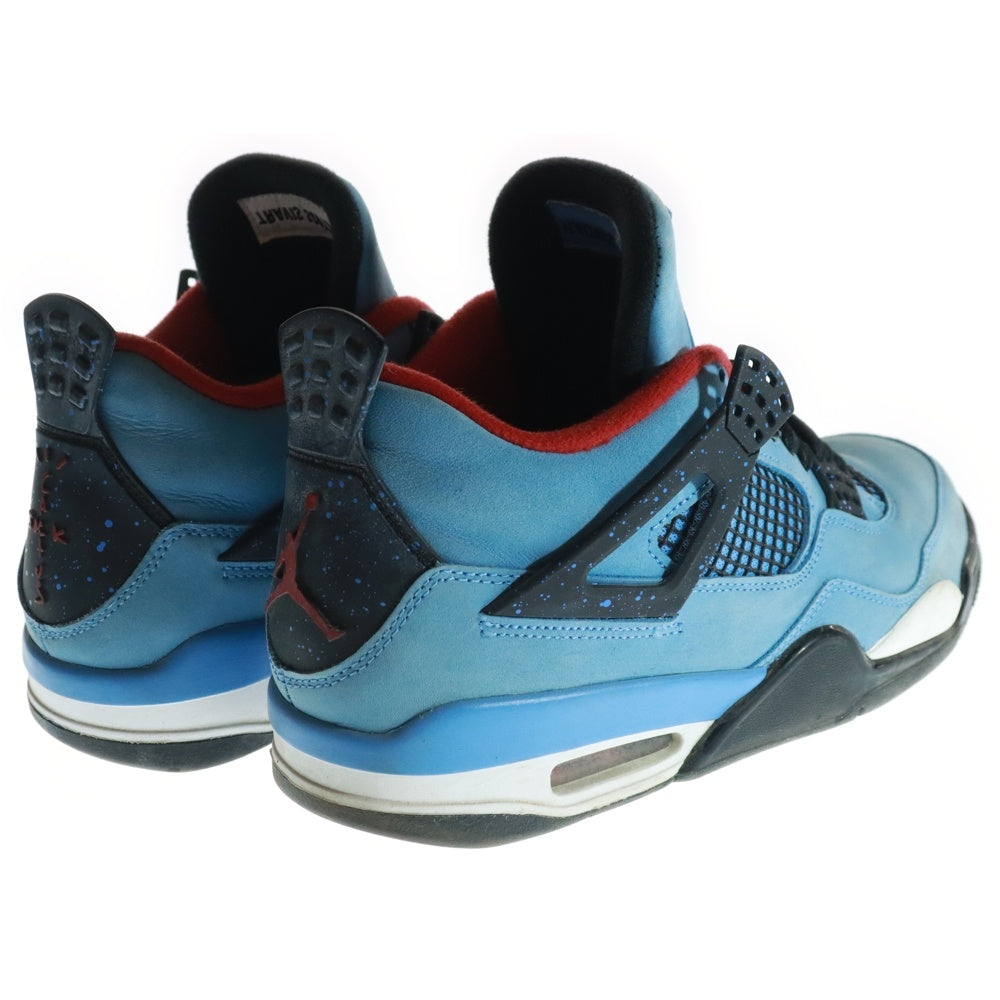NIKE(ナイキ) ×TRAVIS SCOTT AIR JORDAN 4 トラヴィススコット エアジョーダン4 レトロ カクタスジャック ハイカットスニーカー ブルー US9.5/27.5cm 308497-406