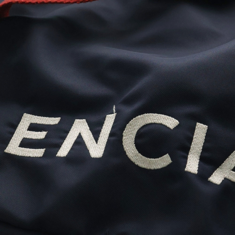 BALENCIAGA(バレンシアガ) ロゴ刺繍ナイロンホイールハンドバッグ ボストン ネイビー 489939