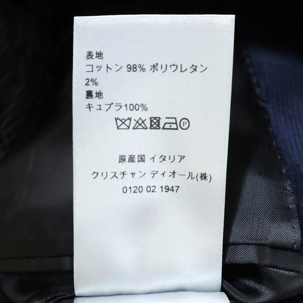 DIOR(ディオール) ナローラペル2Bコーデュロイシングルテーラードジャケット ネイビー 863C205M4104
