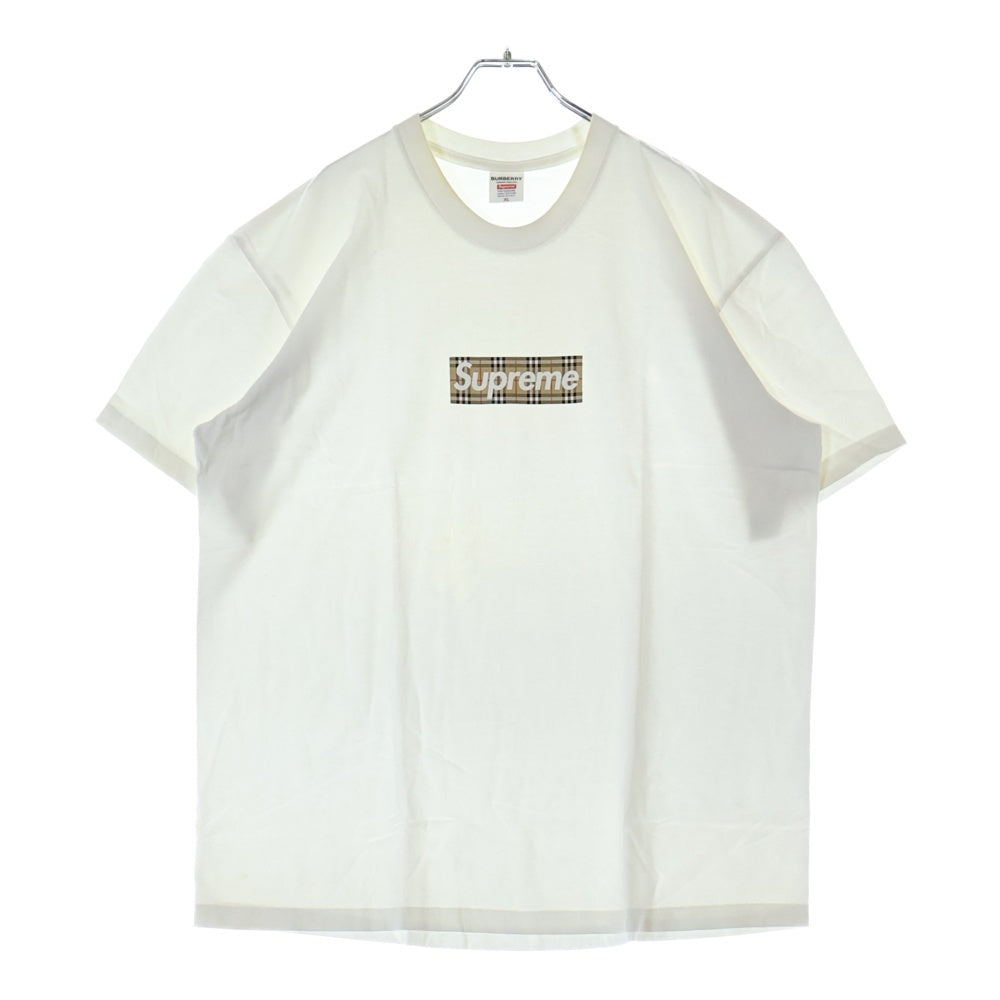 SUPREME(シュプリーム) 22SS ×Burberry Box Logo Tee バーバリー ボックスロゴ クルーネック半袖Tシャツ カットソー ホワイト