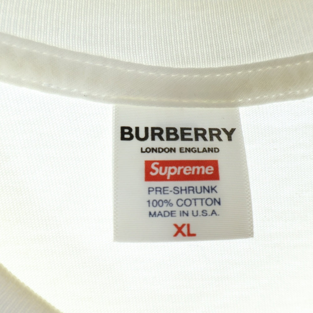 SUPREME(シュプリーム) 22SS ×Burberry Box Logo Tee バーバリー ボックスロゴ クルーネック半袖Tシャツ カットソー ホワイト